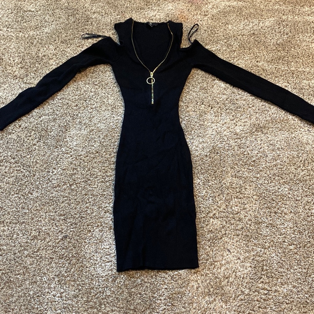 Black tight t-shirt dress